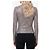Self portrait Top wrap in mesh grigio con strass - vista 3