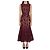 Self portrait Vestido midi de renda guipure Bordeaux