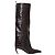 Botas Attico Lea de cuero con estampado de cocodrilo marrón oscuro Castaño