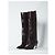 Botas Attico Lea de cuero con estampado de cocodrilo marrón oscuro Castaño - vista 2