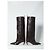 Botas Attico Lea de cuero con estampado de cocodrilo marrón oscuro Castaño - vista 5