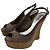 Gucci Sandali Slingback con zeppa in camoscio e sughero Grigio