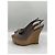 Gucci Sandali Slingback con zeppa in camoscio e sughero Grigio - vista 3