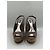 Gucci Sandali Slingback con zeppa in camoscio e sughero Grigio - vista 4