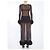 Marine Serre Langes Kleid aus Mesh-Jersey Schwarz - Ansicht 4