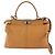 Fendi Peekaboo 8BN226 Leder 2-Way Tasche Braun Kamel