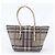 Sac cabas en cuir Burberry Check Beige - vue 3