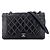 Timeless Chanel Borsa crossbody a patta 2018 in pelle bi-matelassé invecchiata nera Nero