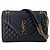 Autre Marque Bolsa de ombro envelope YSL em couro preto tri-quilted