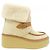Botas de pele de carneiro Hermès Hemisphere Marrom Branco Bege
