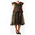 Ganni Abito marrone leopard a balze con scollo a V - vista 3