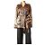 Dolce & Gabbana Blusa de seda marrón con estampado de leopardo y cinturón - size UK 12 Castaño