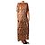 Ganni Maxikleid aus braunem Satin mit Zebra-Print - size UK 10