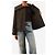 Ganni Charcoal cropped wool-blend jacket - size UK 6 Grey - view 4