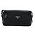 PRADA Schultertasche Nylon Leder Schwarz Silber - Ansicht 13
