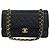 Borsa a tracolla 2-way Chanel in pelle di vitello grana nera Nero