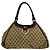 mala Tote Gucci em lona e couro castanho Marrom