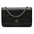 Portafoglio Chanel Black CC Embossed Lambskin Camellia Wallet On Chain Nero