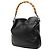 Bolsa Satchel Gucci em couro de bezerro preto com Bamboo e Web - vista 2