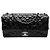 Chanel Black Jumbo Patent Embossed Lucky Symbols Flap Nero