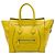 Céline Celine Mini Luggage Tote em couro de bezerro granulado amarelo