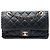 Chanel Black Medium Quilted Iridescent Calfskin Happy Stitch Flap Negro
