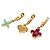 Pendientes Louis Vuitton Gold Gold Plated Enamel Sweet Monogram Push Back Dorado