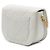 Chanel White CC Quilted Calfskin Round Moon Messenger Flap Bianco - vista 2
