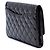 Clutch de aba Chanel Black CC acolchoada em verniz estriado com corrente Preto - vista 2