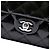 Clutch de aba Chanel Black CC acolchoada em verniz estriado com corrente Preto - vista 5