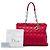Dior Red Large Lambskin Cannage Soft Zipped Lady Dior Shopping Tote - Ansicht 6