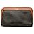 Céline Celine Beauty Case Small Triomphe in tela rivestita e pelle di vitello, Marrone