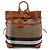 Bolsa Satchel Burberry em lona Mega Check marrom e couro