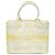 Dior White Medium Embroidered Canvas Toile de Jouy Soleil Lady D Lite Blanc Blanc cassé