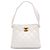 Bolsa de Ombro Chanel White CC Quilted Lambskin Branco