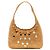Borsa a tracolla in raso con decorazioni floreali dorate Prada D'oro