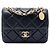 Chanel Mini Square Quilted Lambskin Bijoux Logo Chain Flap Schwarz