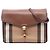 Burberry Brown Small Leather and House Check Canvas Derby Macken Crossbody Marrone