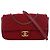 Chanel Red Medium Quilted Mixed Fibers CC Eyelet Flap Vermelho