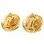 Chanel Gold CC vergoldete runde Clip-On-Ohrringe Golden - Ansicht 4