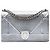 Dior Silver Medium Metallic Patent Microcannage Diorama Flap Argenté
