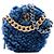 Chanel Blue Shearling 19 Round Clutch with Chain Azul