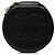 Étui à bijoux rond de voyage Chanel en cuir Caviar noir