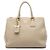 Prada Beige Vitello Daino Convertible Tote mit Doppelreißverschluss