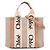 Borsa Woody Satchel Piccola in Tela Beige Chloé