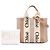 Borsa Woody Satchel Piccola in Tela Beige Chloé - vista 7