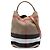 Borsa Secchiello Burberry Ashby in Tela Mega Check Brown Medium Marrone Marrone chiaro