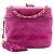 Sac Vanity Chanel en daim matelassé violet avec pompon
