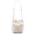 Borsa a secchiello con coulisse Chanel Deauville Small in tweed bianco Crudo