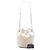 Borsa a secchiello con coulisse Chanel Deauville Small in tweed bianco Crudo - vista 7